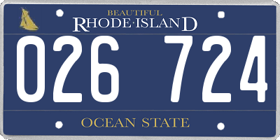 RI license plate 026724