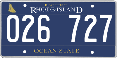 RI license plate 026727