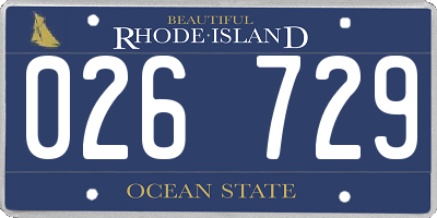 RI license plate 026729