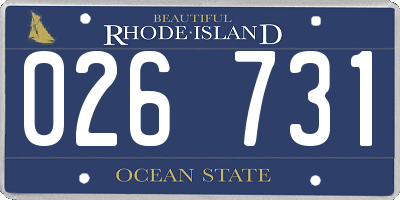 RI license plate 026731