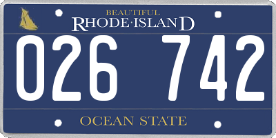 RI license plate 026742