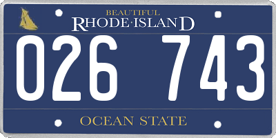 RI license plate 026743