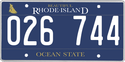 RI license plate 026744