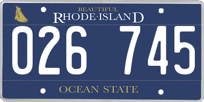 RI license plate 026745