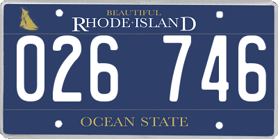 RI license plate 026746