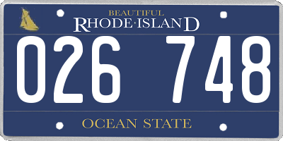 RI license plate 026748