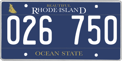 RI license plate 026750