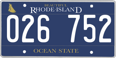 RI license plate 026752