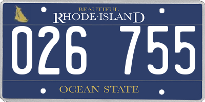 RI license plate 026755