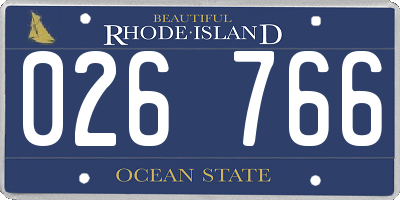 RI license plate 026766
