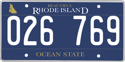 RI license plate 026769