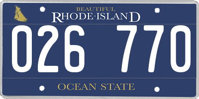 RI license plate 026770