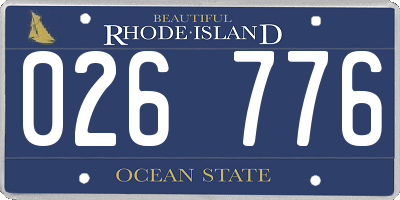 RI license plate 026776