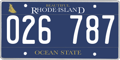 RI license plate 026787