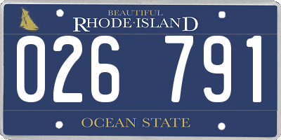 RI license plate 026791