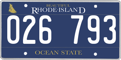 RI license plate 026793