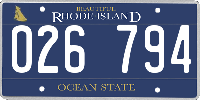 RI license plate 026794