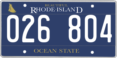 RI license plate 026804