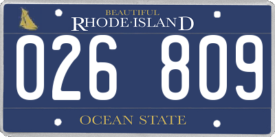 RI license plate 026809