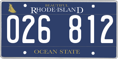 RI license plate 026812