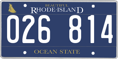 RI license plate 026814