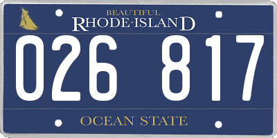 RI license plate 026817