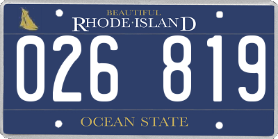 RI license plate 026819