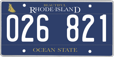 RI license plate 026821