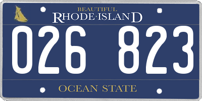 RI license plate 026823
