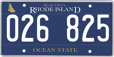 RI license plate 026825