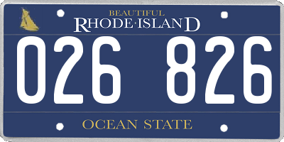 RI license plate 026826
