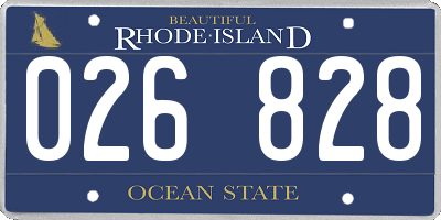 RI license plate 026828