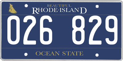 RI license plate 026829