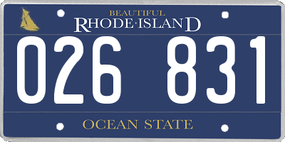 RI license plate 026831