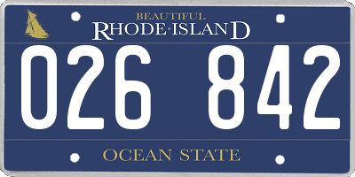 RI license plate 026842
