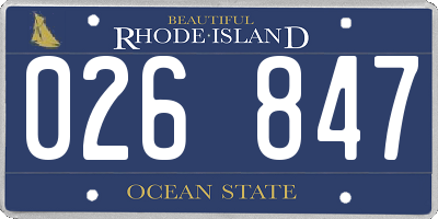 RI license plate 026847