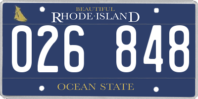 RI license plate 026848