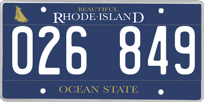 RI license plate 026849