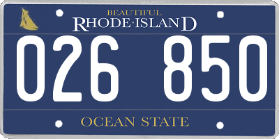 RI license plate 026850