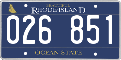 RI license plate 026851