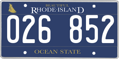 RI license plate 026852