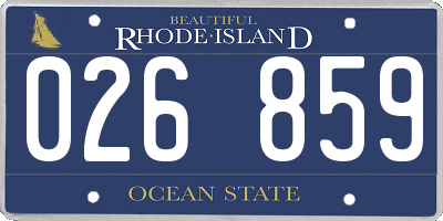RI license plate 026859