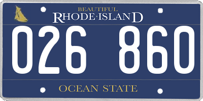 RI license plate 026860
