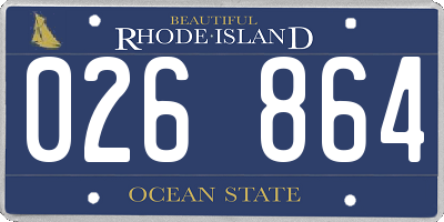 RI license plate 026864