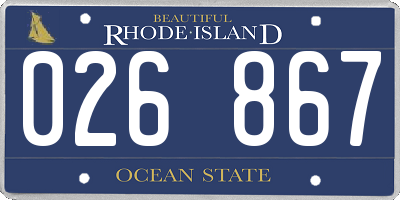 RI license plate 026867