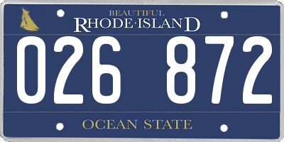 RI license plate 026872