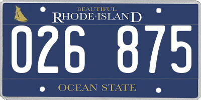 RI license plate 026875