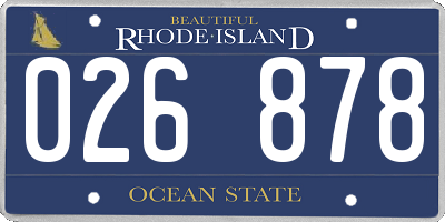 RI license plate 026878