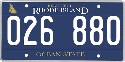 RI license plate 026880