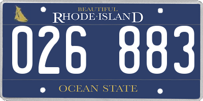 RI license plate 026883